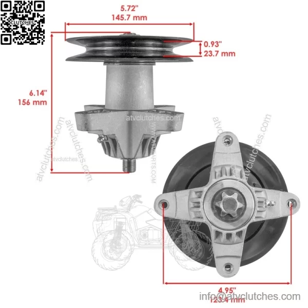 38" Deck Spindle w/ Pulley for White Outdoor LT-1700 13AV77TF090 13WV77TF090 - Image 2