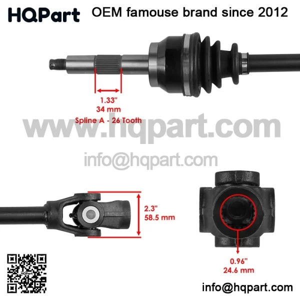 Polaris crambler 00 X4 999-2009 ront ight V oint xle - Image 3