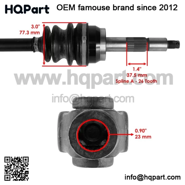 Polaris crambler 00 997-1998 ront ight V oint xle BTB 38 tamped) - Image 3