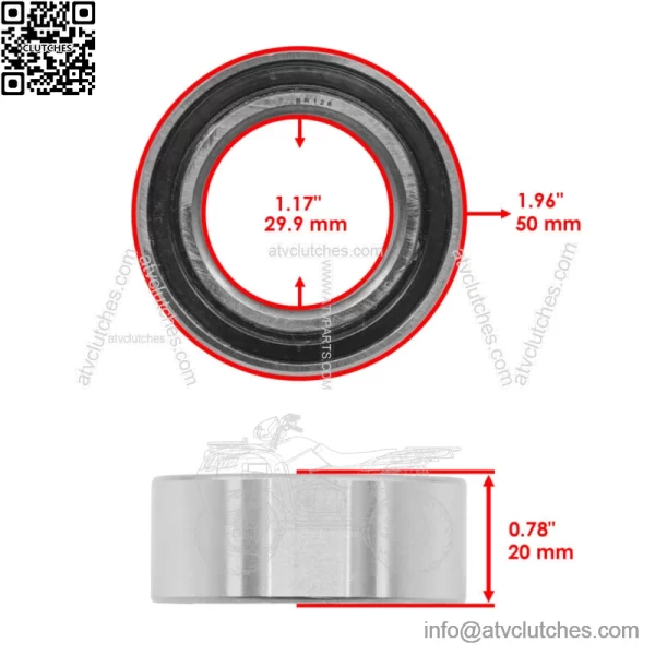 Front Knuckle Bearing For Honda Rancher 350 TRX350FM TRX350FE 2000-2006 30x50x20 - Image 2