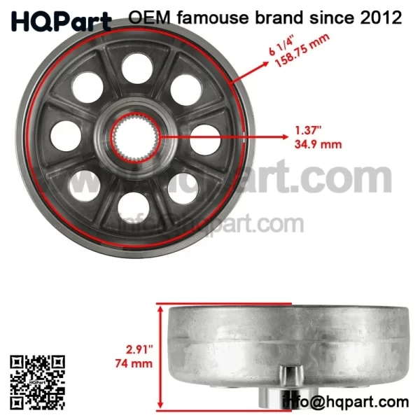 43620-HP5-600 Rear Brake Drums & Seals For Honda Rancher 420 TRX420 2007-2013 - Image 2