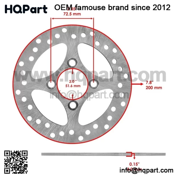 Rear Brake Disc Rotor W/ Pad For Yamaha YFZ450 2006 2007-2013 (Not For YFZ450R ) - Image 2