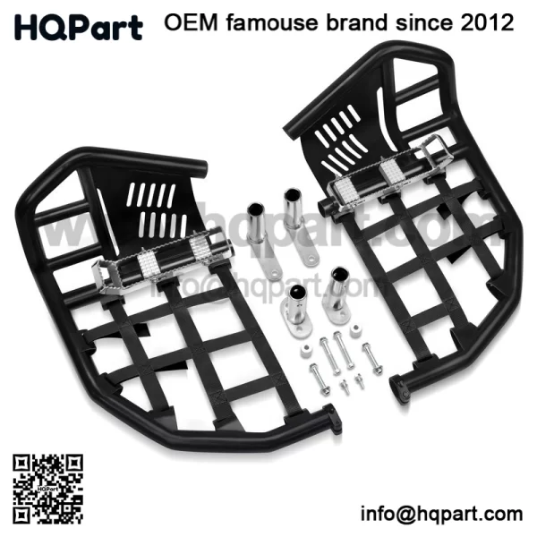 For Yamaha YFZ 450 Nerf Bars Pro Peg Heel Guard Black Bars With Black Nets - Image 3