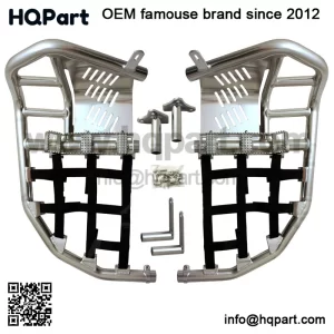 Yamaha YFZ 450  Nerf Bars  Pro Peg Heel Guard  Alba Racing  Silver Black 199T7SB