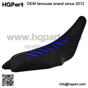2009-2024 Yamaha YFZ 450R Seat Cover  All Black / Blue Ribs  Gripper #201