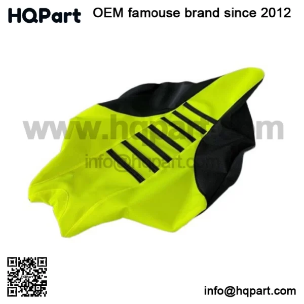 2009-2024 Yamaha YFZ 450R Seat Cover  Black / Neon Yellow / Black Ribs #201 - Image 2