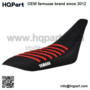 Yamaha YFZ 450 Gripper Seat Cover 2004 - 2013  all BLACK/ RED ribs LOGO #200