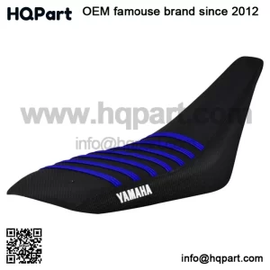 Yamaha YFZ 450 Gripper Seat Cover 2004 - 2013  all BLACK w/ BLUE ribs LOGO #200