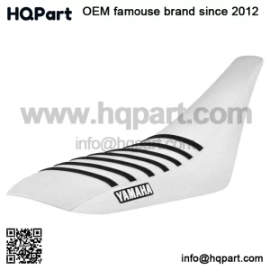 Yamaha YFZ 450 Gripper Seat Cover 2004-2013  all WHITE/ BLACK ribs LOGO #200