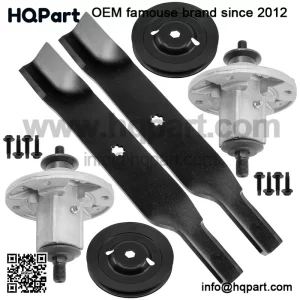 38" Deck Spindle w/Pulley & Blade for John Deere X300 AM137483 M151720 M153118