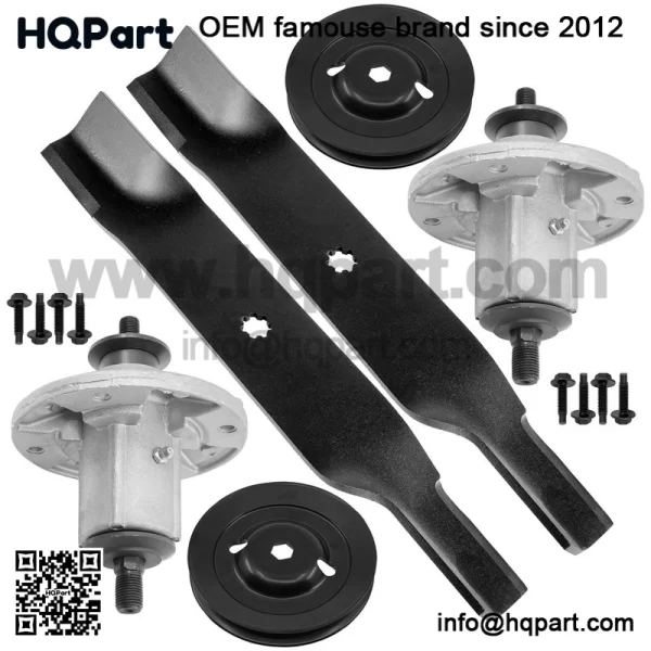 38" Deck Spindle w/Pulley & Blade for John Deere X300 AM137483 M151720 M153118