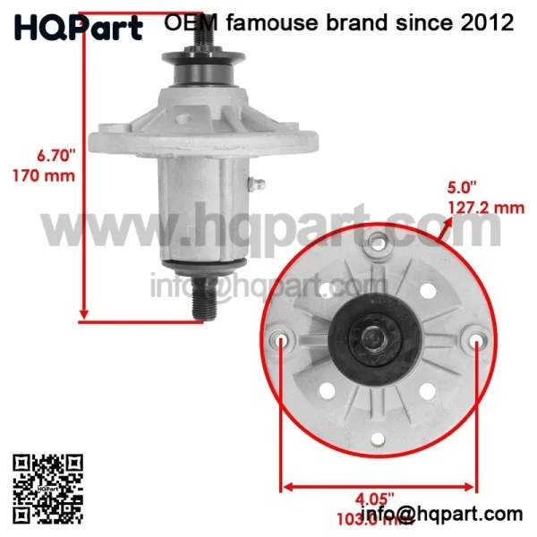 38" Deck Spindle w/Pulley & Blade for John Deere X300 AM137483 M151720 M153118 - Image 2