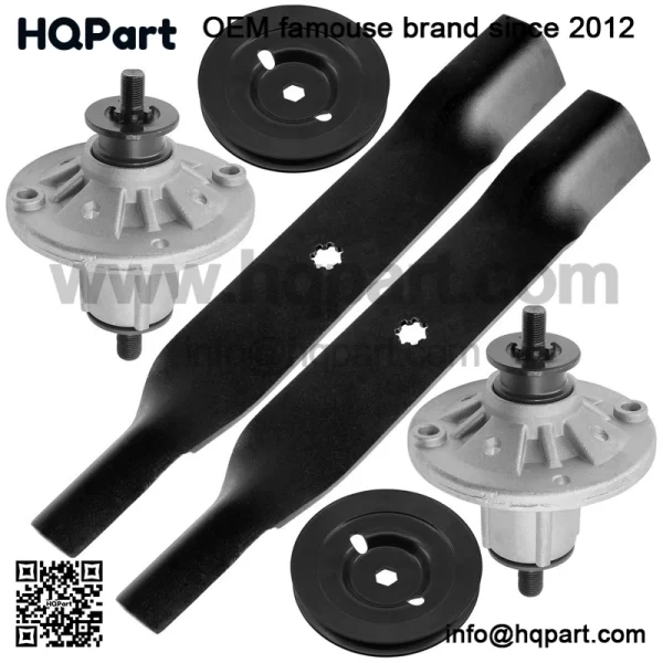 38" Deck Spindle w/Pulley & Blade for John Deere X300 AM137483 M151720 M153118 - Image 5